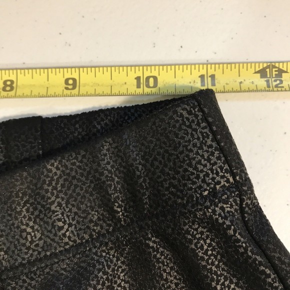GRAVER Susan Graver Faux Suede Leggings Foil Print Sheen Black Size XXS - Picture 7 of 8